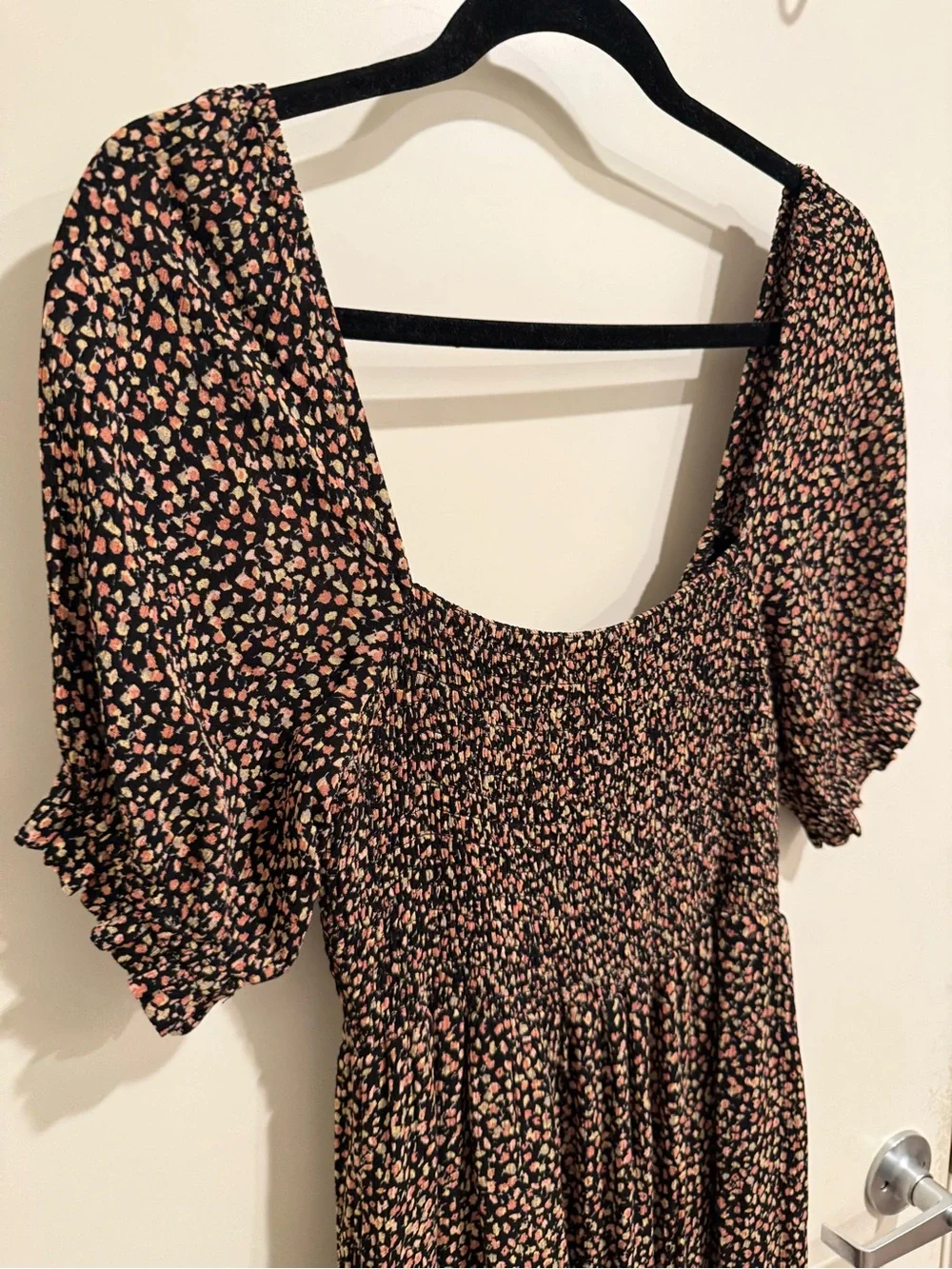 Abercrombie & Fitch Black Maxi Dress with Pink Floral Print - Picture 4 of 7